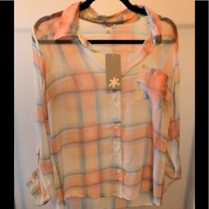 Splendid plaid silk shirt - Size M - NWT